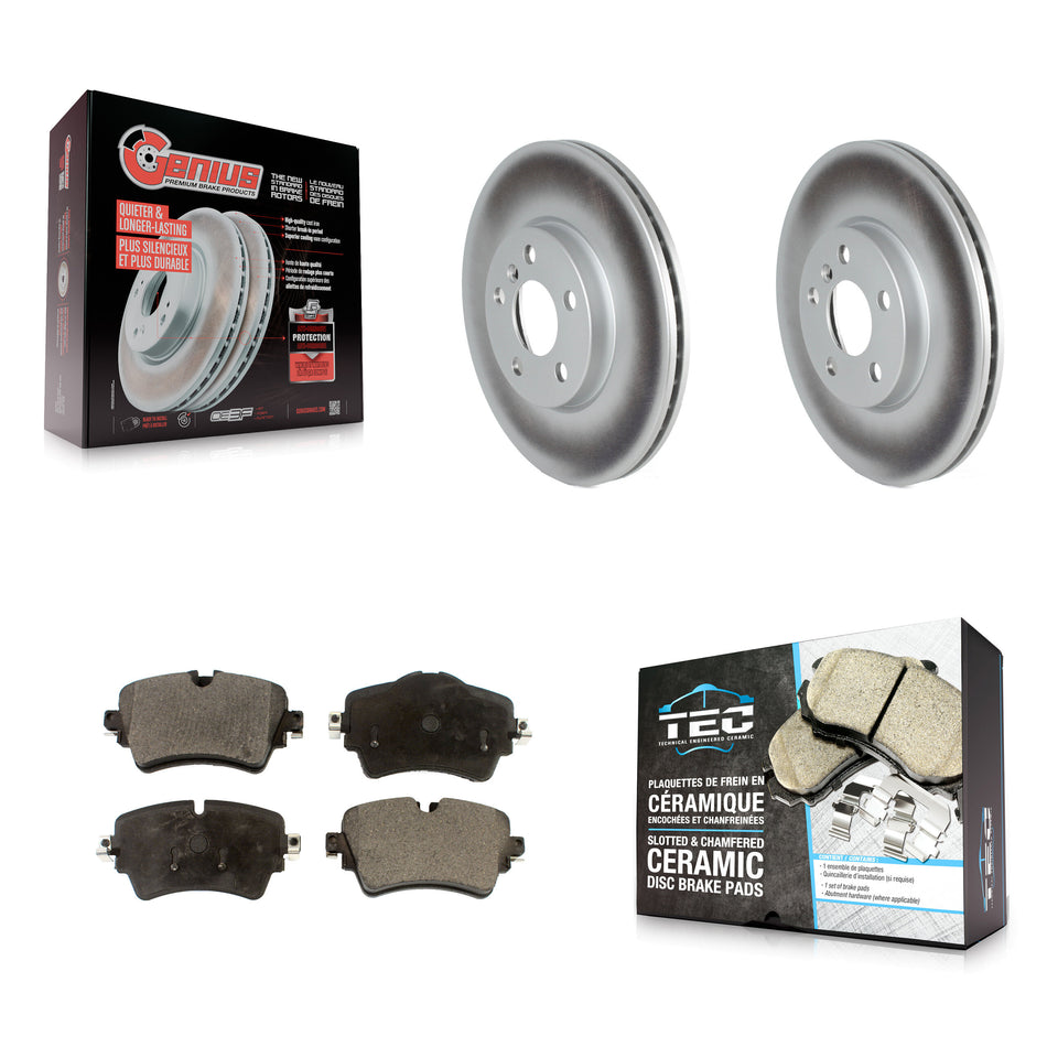 Front Coated Disc Brake Rotors And Ceramic Pads Kit For 2022 Mini Cooper S KGT-104311