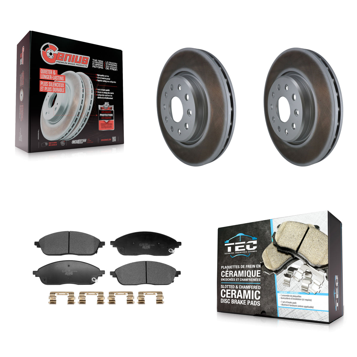 Front Coated Disc Brake Rotors And Ceramic Pads Kit For Jeep Grand Cherokee L KGT-104319
