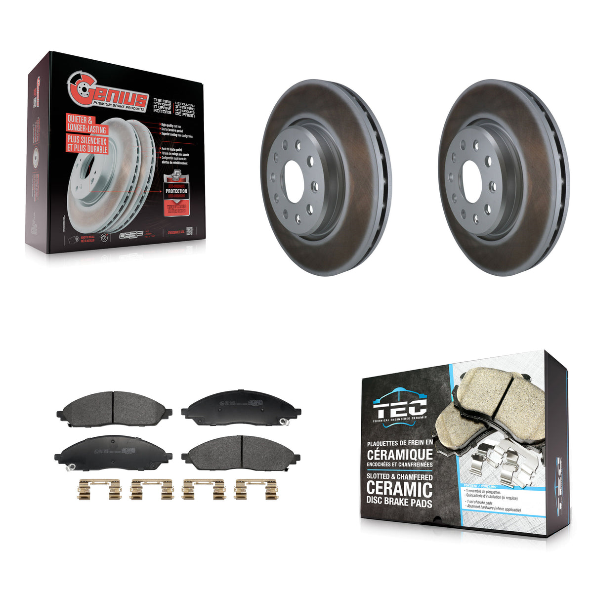 Front Coated Disc Brake Rotors And Ceramic Pads Kit For 2022-2023 Jeep Grand Cherokee L KGT-104320