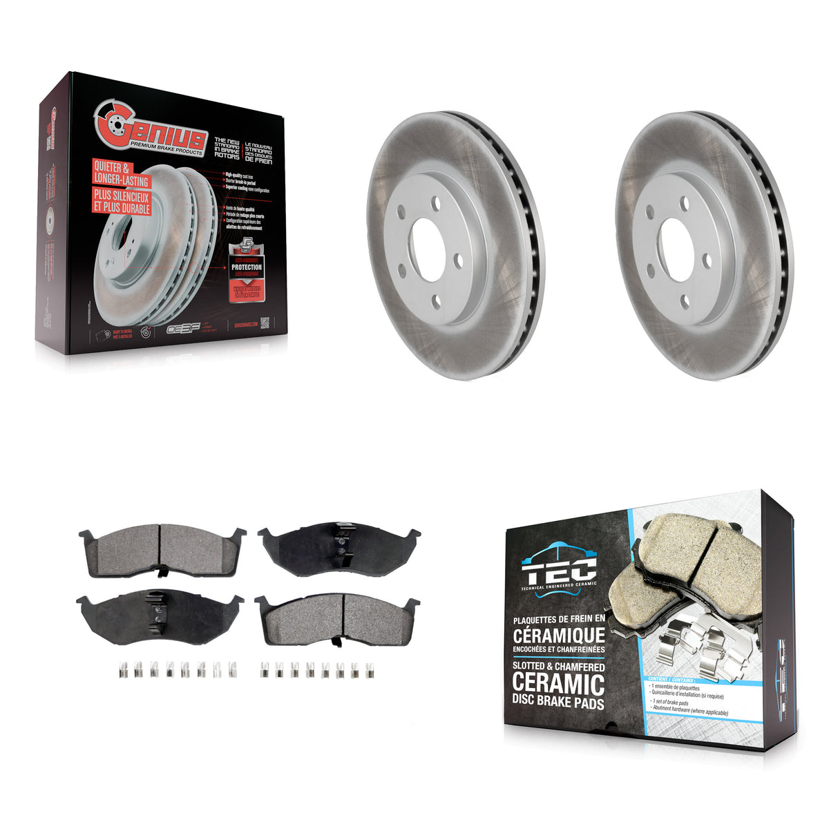 Front Coated Disc Brake Rotor And Ceramic Pad Kit For Neon Dodge Chrysler Plymouth SX 2.0 KGT-104323