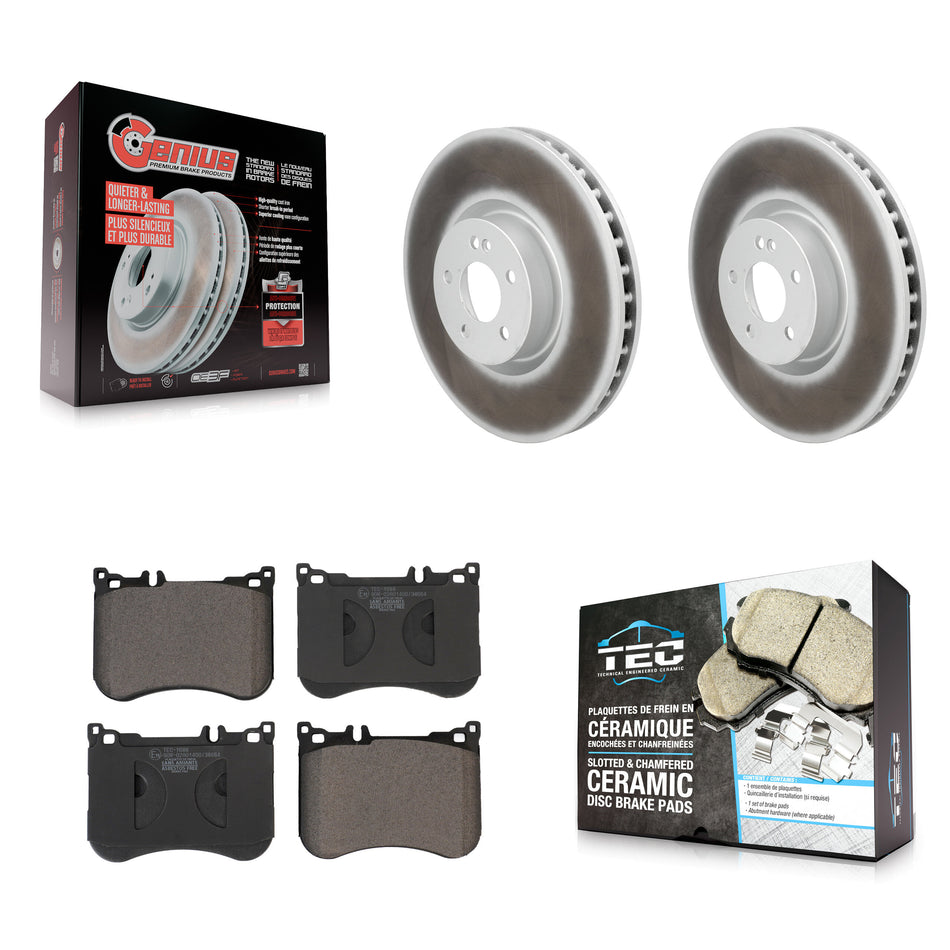 Front Coated Disc Brake Rotors And Ceramic Pads Kit For Mercedes-Benz E53 AMG KGT-104329