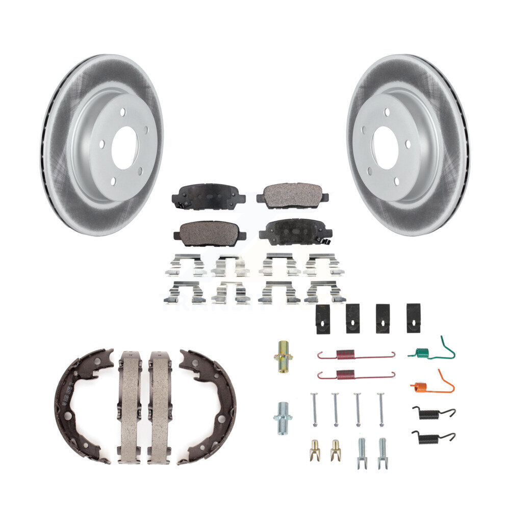 Rear Disc Coated Rotors Ceramic Pads Parking Brake Shoes And Hardware Kit For Nissan LEAF KGT-104337