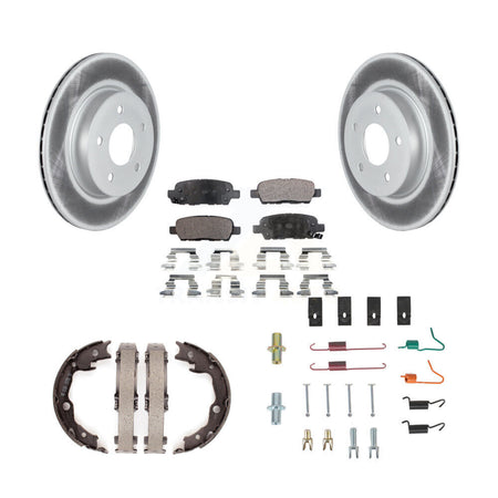 Rear Disc Coated Rotors Ceramic Pads Parking Brake Shoes And Hardware Kit For Nissan LEAF KGT-104337