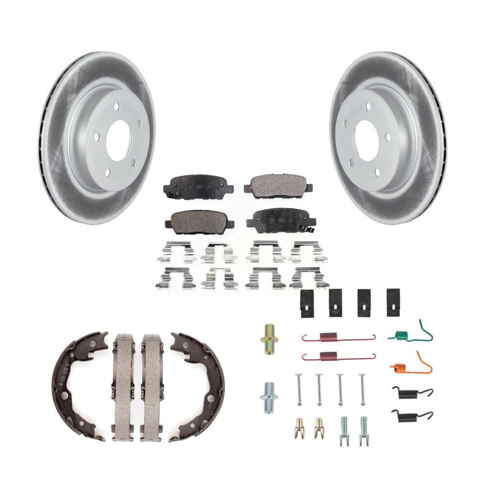 Rear Disc Coated Rotors Ceramic Pads Parking Brake Shoes And Hardware Kit For Nissan LEAF KGT-104337