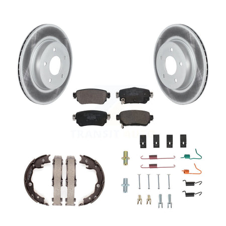 Rear Disc Coated Rotors Ceramic Pads Parking Brake Shoes And Hardware Kit For Nissan LEAF KGT-104338