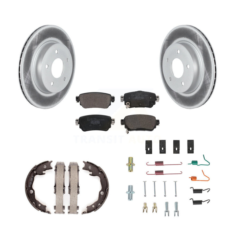 Rear Disc Coated Rotors Ceramic Pads Parking Brake Shoes And Hardware Kit For Nissan LEAF KGT-104338