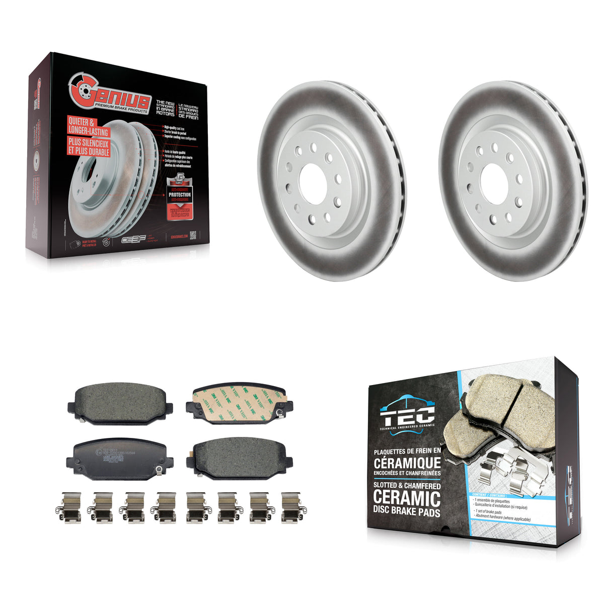 Rear Coated Disc Brake Rotors And Ceramic Pads Kit For Jeep Grand Cherokee L KGT-104346