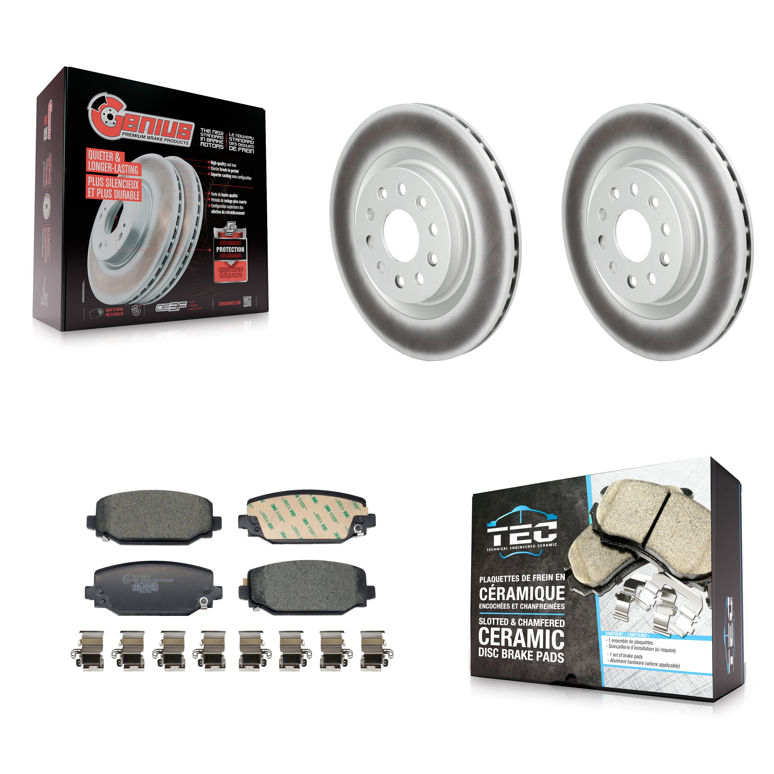 Rear Coated Disc Brake Rotors And Ceramic Pads Kit For Jeep Grand Cherokee L KGT-104346