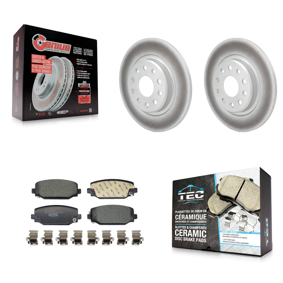 Rear Coated Brake Rotors Ceramic Pad Kit For Jeep Grand Cherokee L With Solid KGT-104347