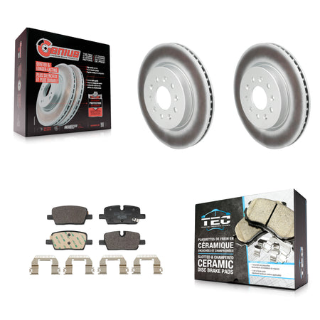 Rear Coated Disc Brake Rotors And Ceramic Pads Kit For Cadillac CT4 KGT-104350