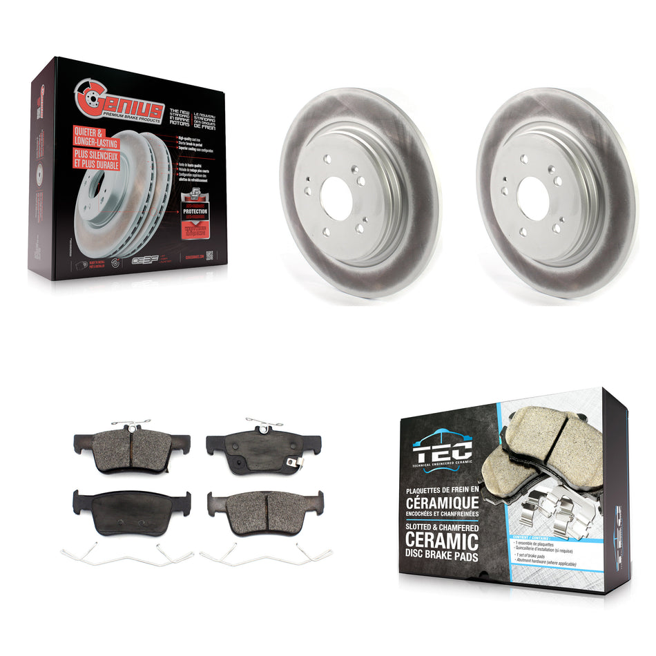 Rear Coated Disc Brake Rotors And Ceramic Pads Kit For 2022-2024 Acura RDX KGT-104356