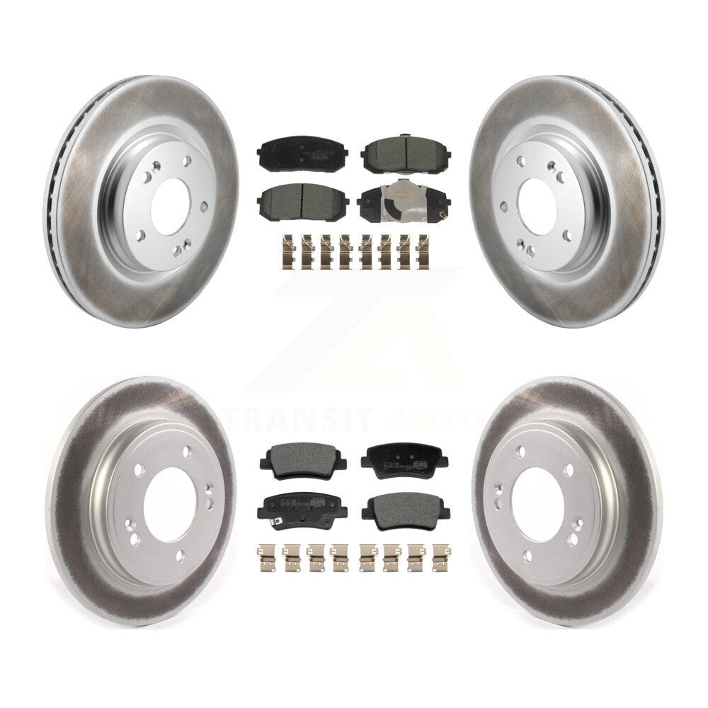 Front Rear Coat Brake Rotor Ceramic Pad Kit For Hyundai Elantra With Manual Parking KGT-104366