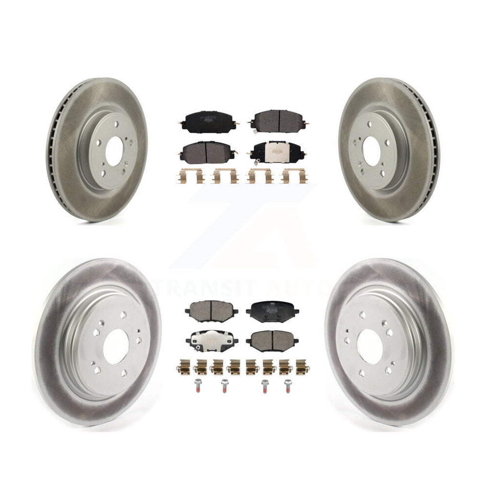 Front Rear Coated Disc Brake Rotors And Ceramic Pads Kit For 2023 Honda HR-V KGT-104367