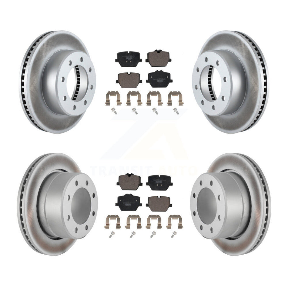 Front Rear Coated Brake Rotors Ceramic Pad Kit For 23-24 Ram 3500 With Single Wheels KGT-104368