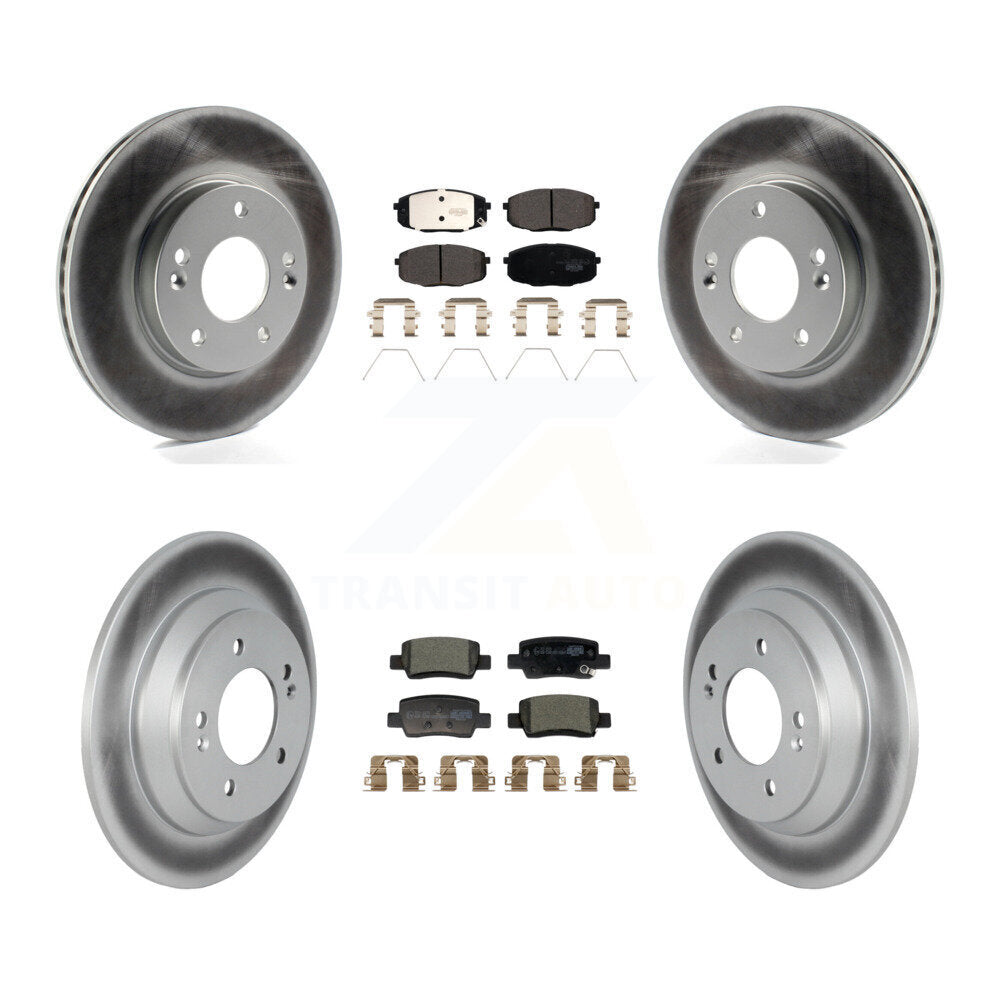 Front Rear Coated Brake Rotors Ceramic Pad Kit For Kia Seltos With Electric Parking KGT-104369