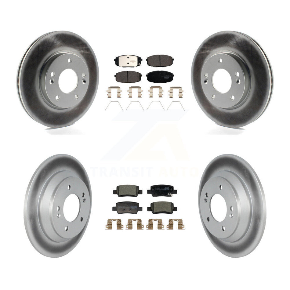 Front Rear Coated Brake Rotors Ceramic Pad Kit For Kia Seltos With Electric Parking KGT-104369
