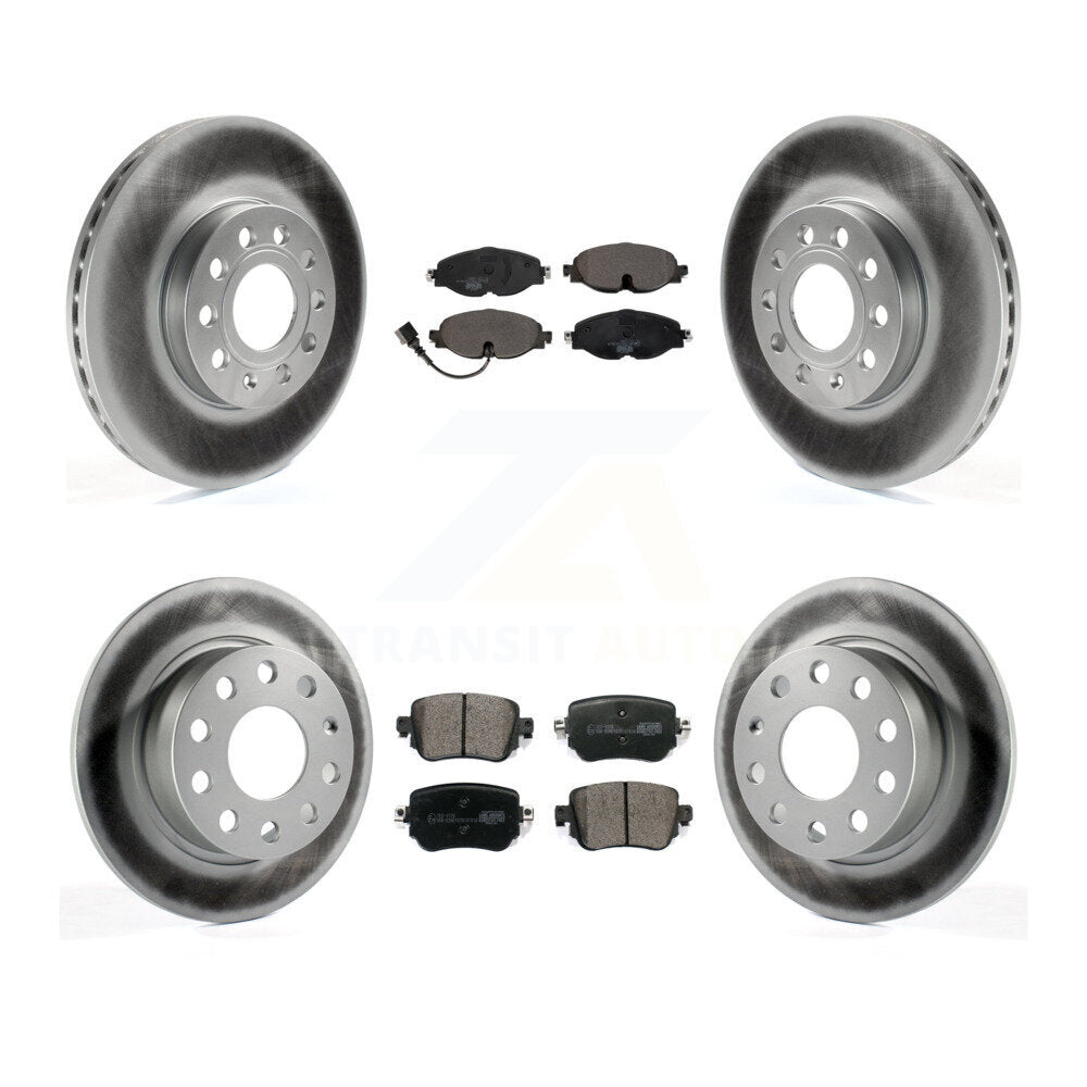 Front Rear Coated Disc Brake Rotors And Ceramic Pads Kit For Volkswagen Golf SportWagen KGT-104372