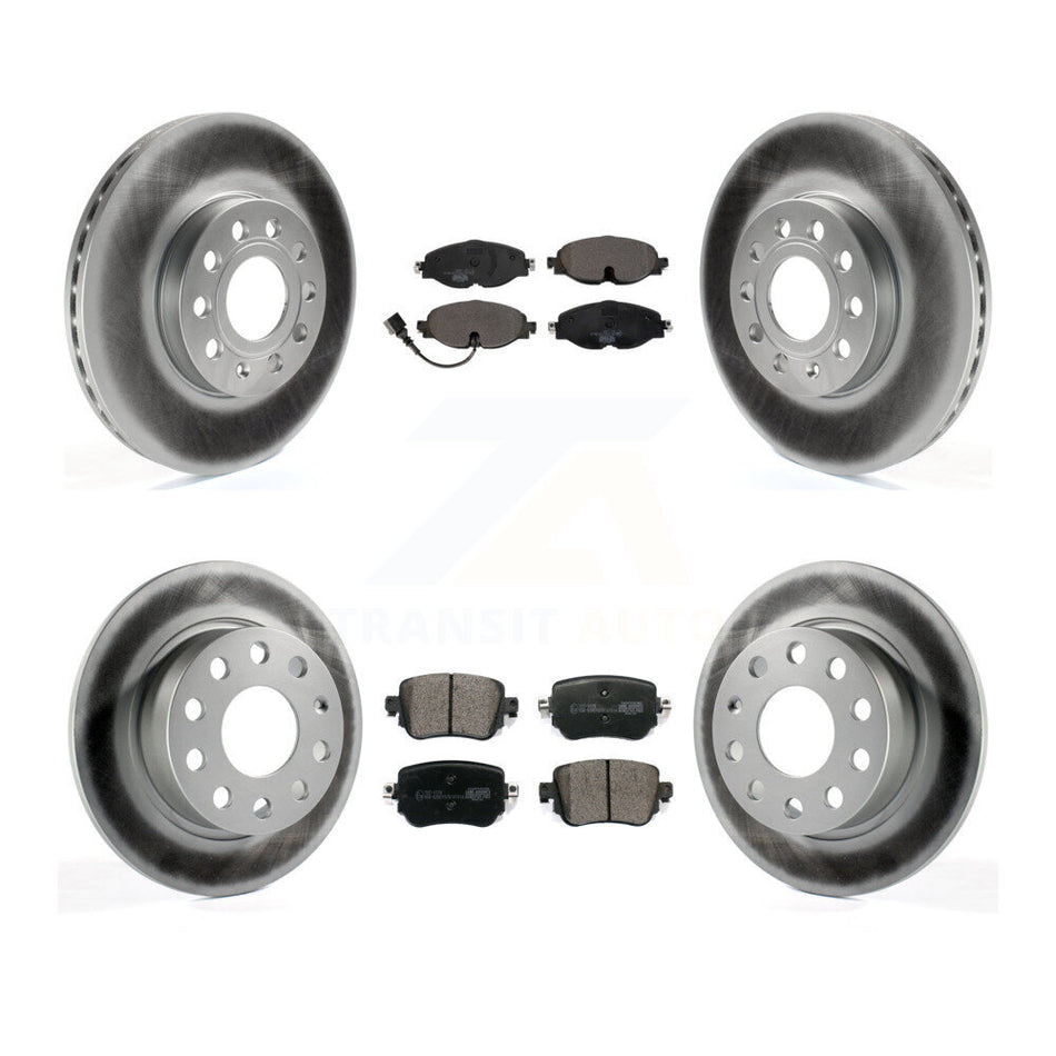 Front Rear Coated Disc Brake Rotors And Ceramic Pads Kit For Volkswagen Golf SportWagen KGT-104372