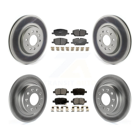 Front Rear Coated Disc Brake Rotors And Ceramic Pads Kit For 2020 Chevrolet Equinox 2.0L KGT-104377