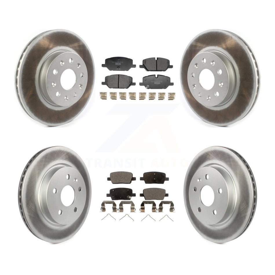 Front Rear Coated Disc Brake Rotors And Ceramic Pads Kit For Chevrolet Camaro LT KGT-104379