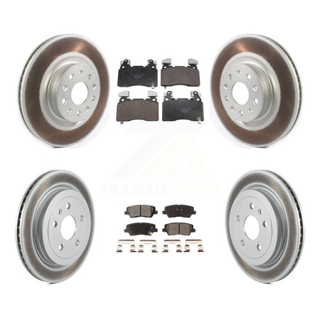 Front Rear Coated Disc Brake Rotors And Ceramic Pads Kit For Cadillac CTS KGT-104383