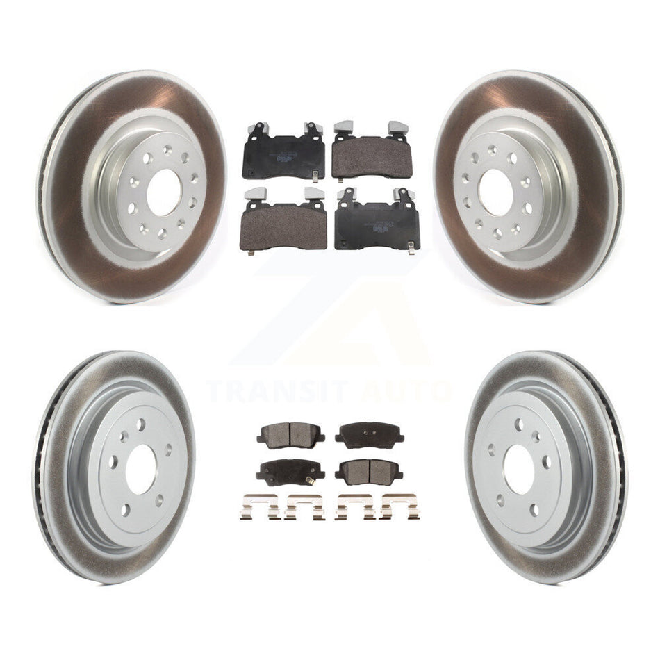 Front Rear Coated Disc Brake Rotors And Ceramic Pads Kit For Cadillac CTS KGT-104383