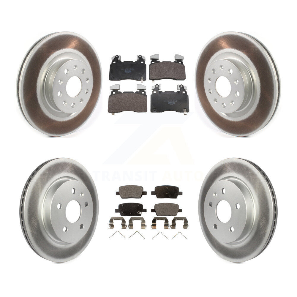 Front Rear Coated Disc Brake Rotors And Ceramic Pads Kit For Cadillac CT6 KGT-104385