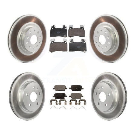 Front Rear Coated Disc Brake Rotors And Ceramic Pads Kit For Cadillac CT6 KGT-104385