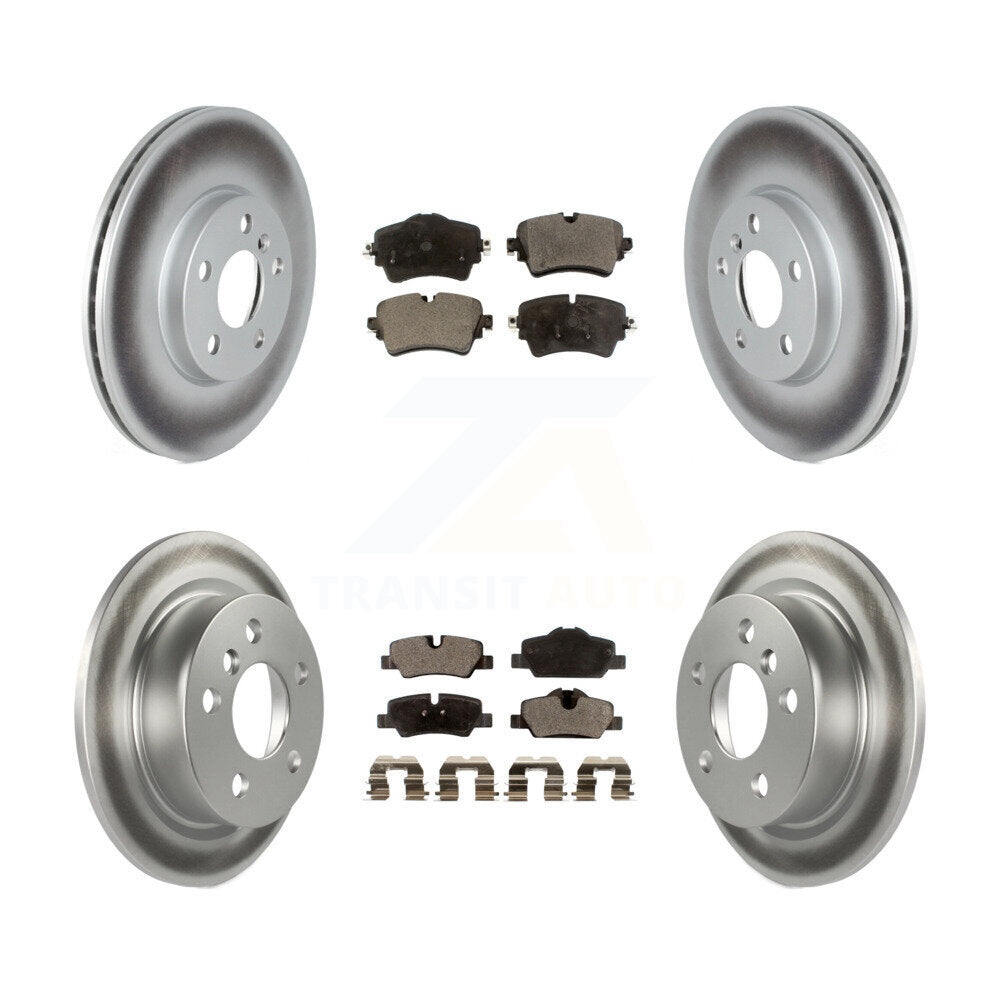 Front Rear Coated Disc Brake Rotor Ceramic Pad Kit For 2022 Mini Cooper S with GAS engine KGT-104387