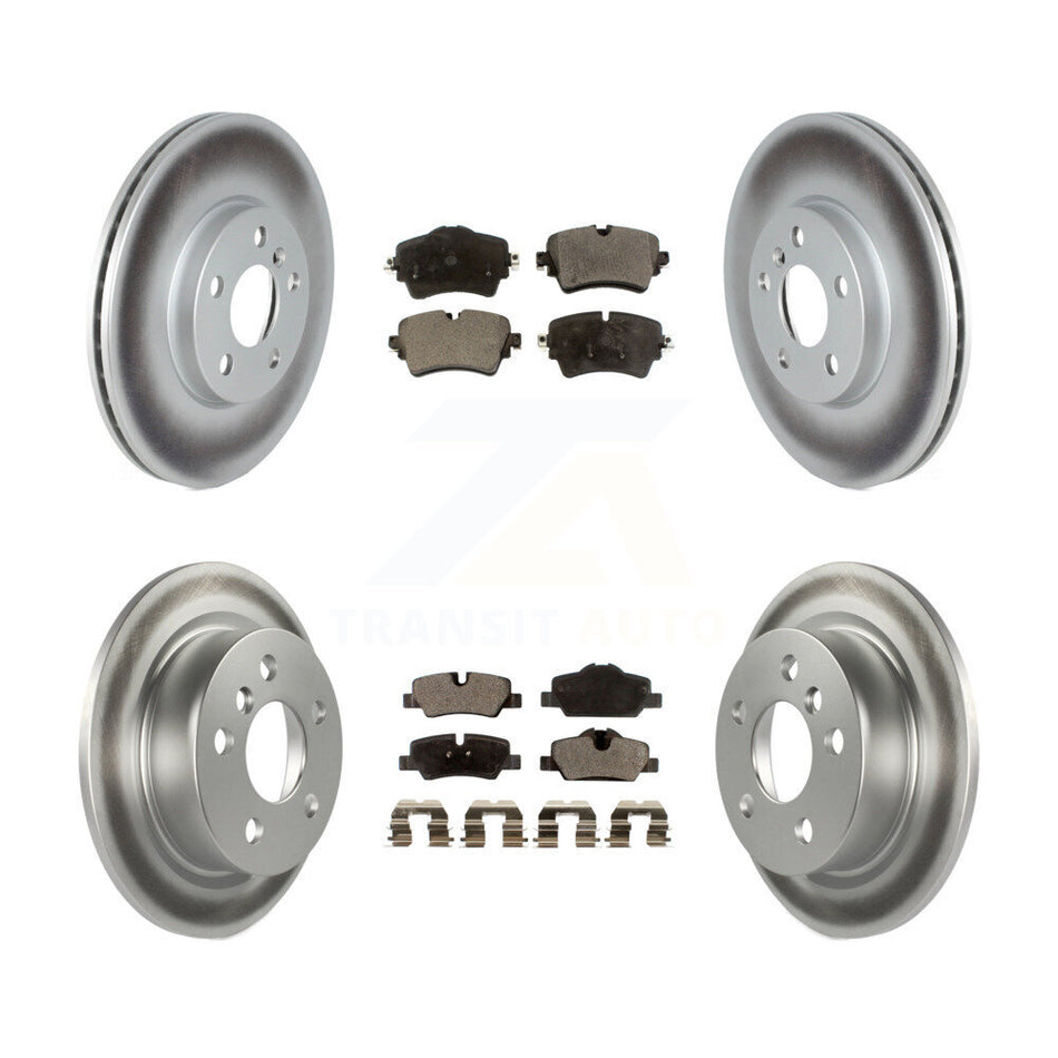 Front Rear Coated Disc Brake Rotor Ceramic Pad Kit For 2022 Mini Cooper S with GAS engine KGT-104387