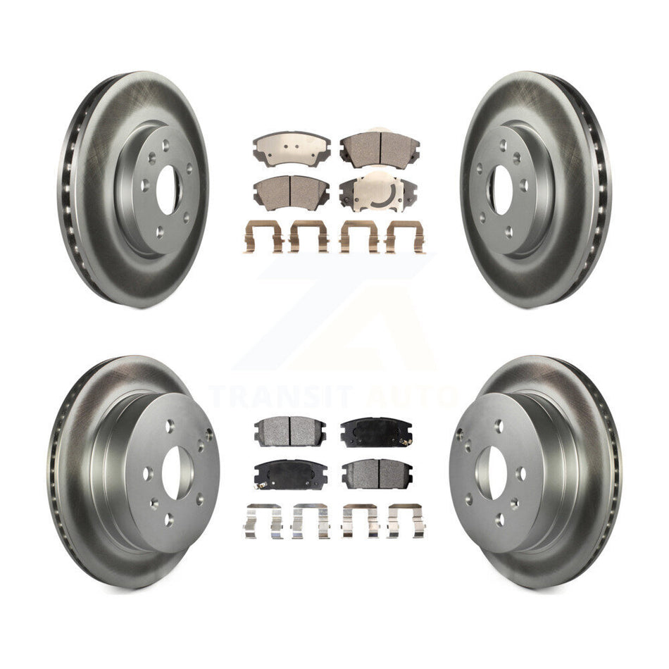 Front Rear Coated Disc Brake Rotors And Ceramic Pads Kit For GMC Terrain KGT-104388