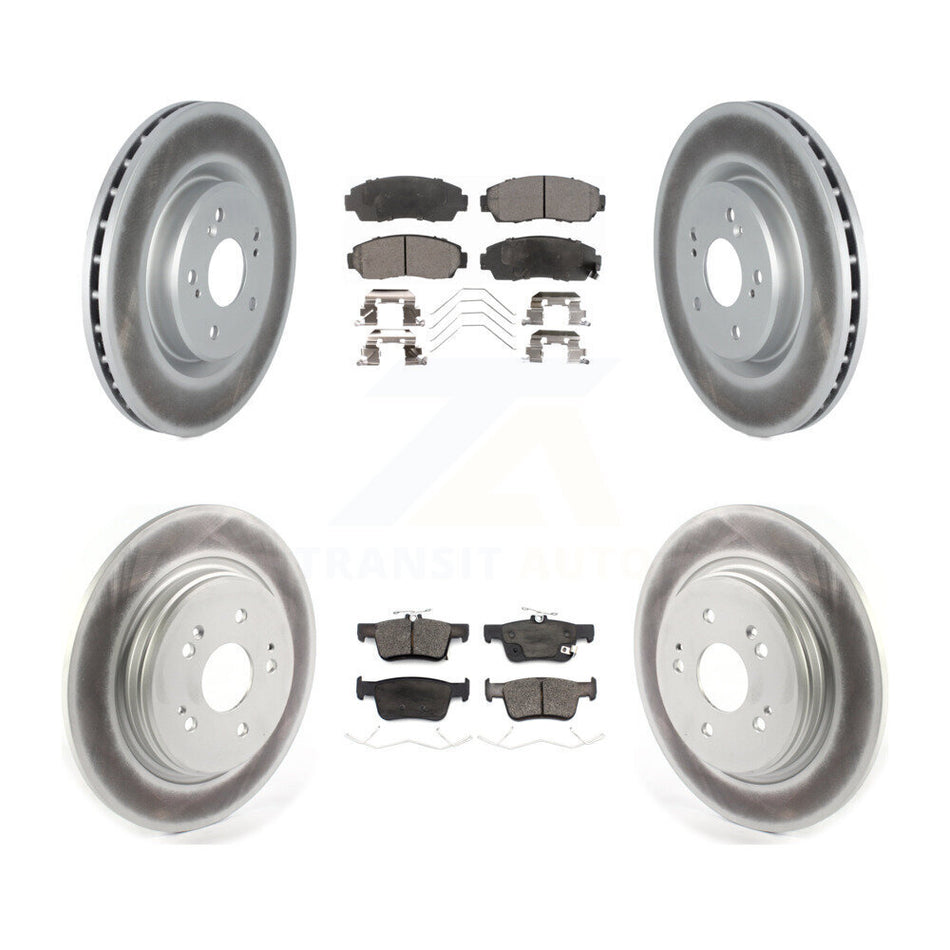 Front Rear Coated Disc Brake Rotors And Ceramic Pads Kit For 2022-2024 Acura RDX KGT-104401