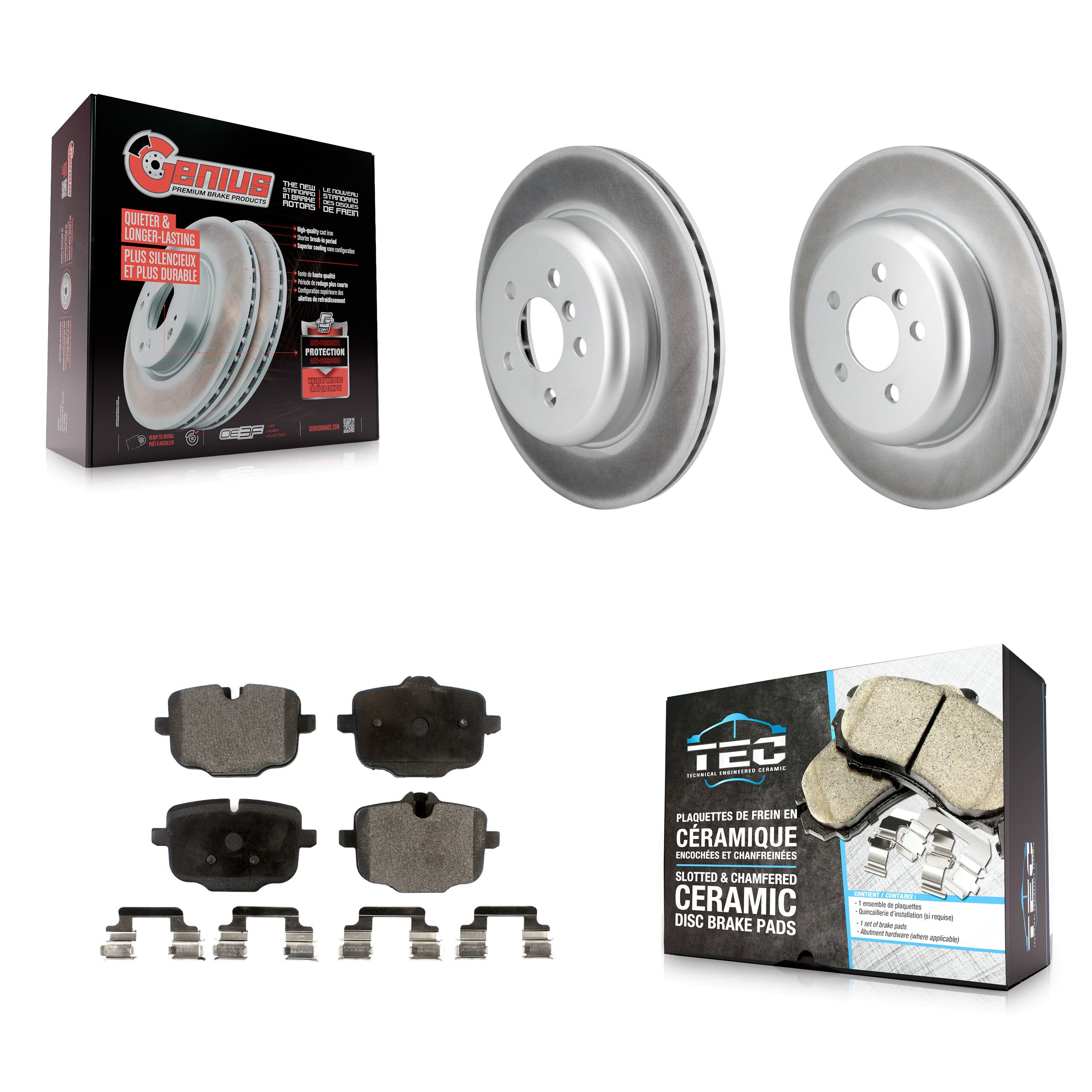Rear Coat Brake Rotor Ceramic Pad Kit For 2020-2021 BMW X4 With 330mm Diameter KGT-104407