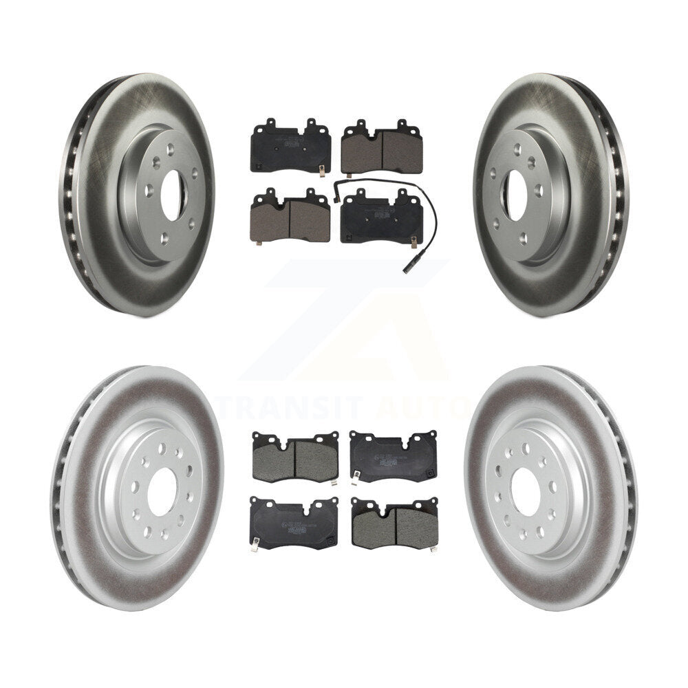 Front Rear Coated Disc Brake Rotors And Ceramic Pads Kit For Chevrolet Corvette KGT-104418