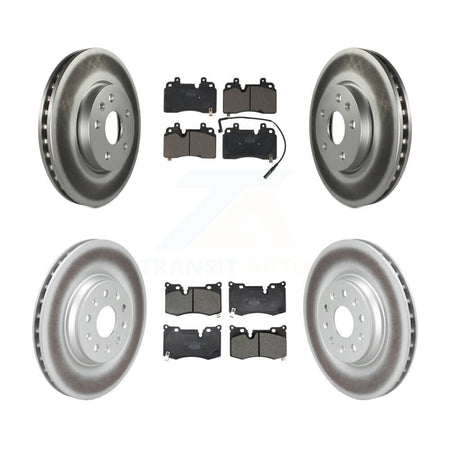 Front Rear Coated Disc Brake Rotors And Ceramic Pads Kit For Chevrolet Corvette KGT-104418