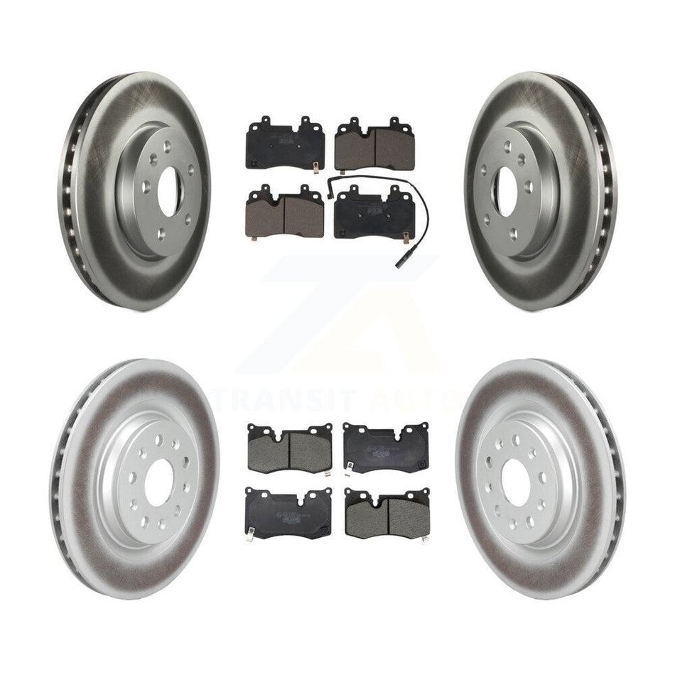 Front Rear Coated Disc Brake Rotors And Ceramic Pads Kit For Chevrolet Corvette KGT-104418