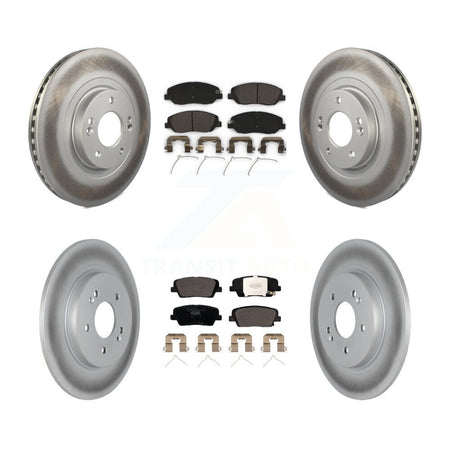Front Rear Coated Disc Brake Rotors And Ceramic Pads Kit For Hyundai Santa Fe KGT-104423