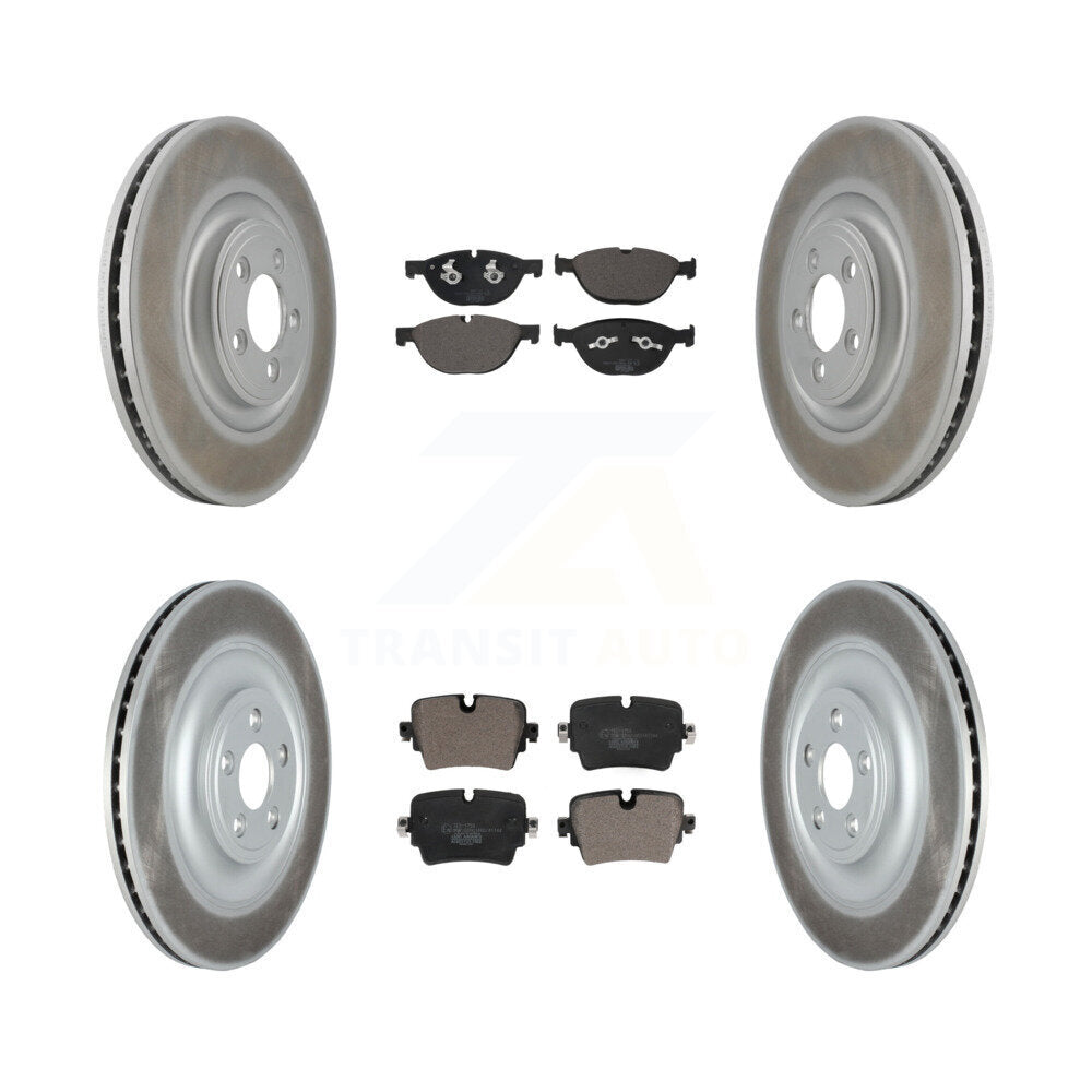 Front Rear Coat Brake Rotor Ceramic Pad Kit For Jaguar XJ With 355mm Diameter KGT-104424