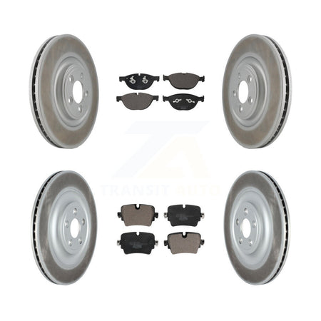 Front Rear Coat Brake Rotor Ceramic Pad Kit For Jaguar XJ With 355mm Diameter KGT-104424