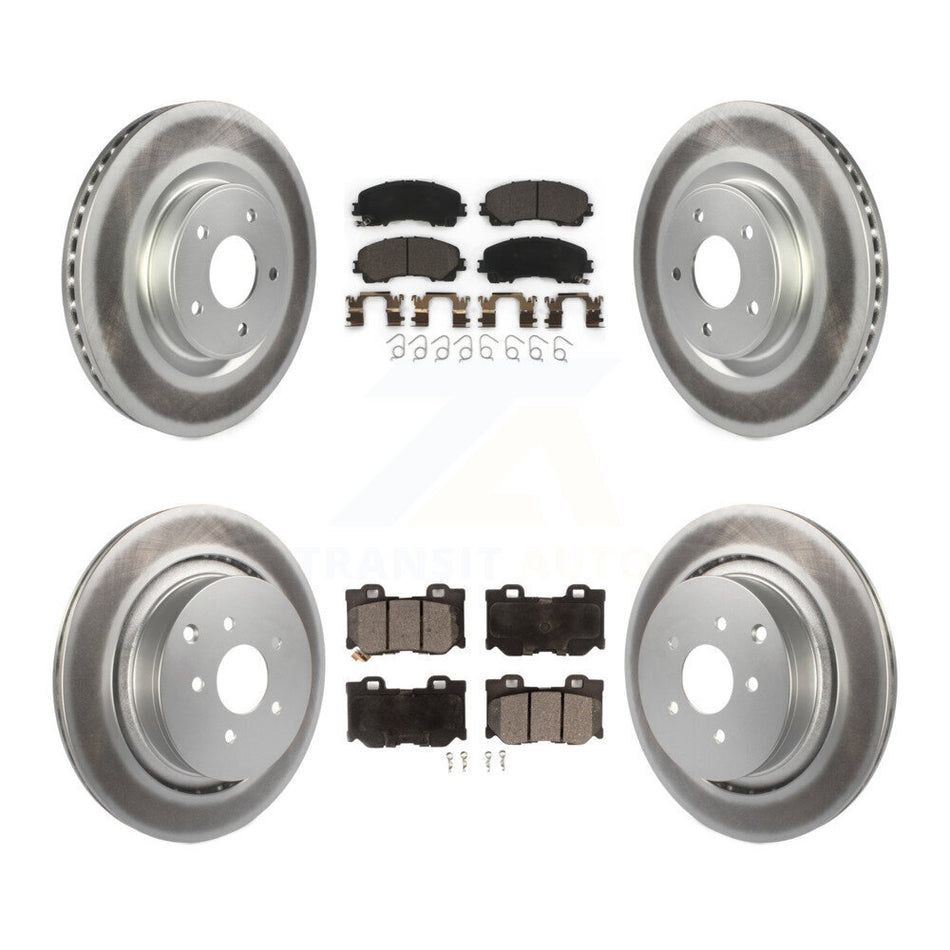 Front Rear Coat Brake Rotor Ceramic Pad Kit For INFINITI Q50 Q60 With Dual Piston Caliper KGT-104431
