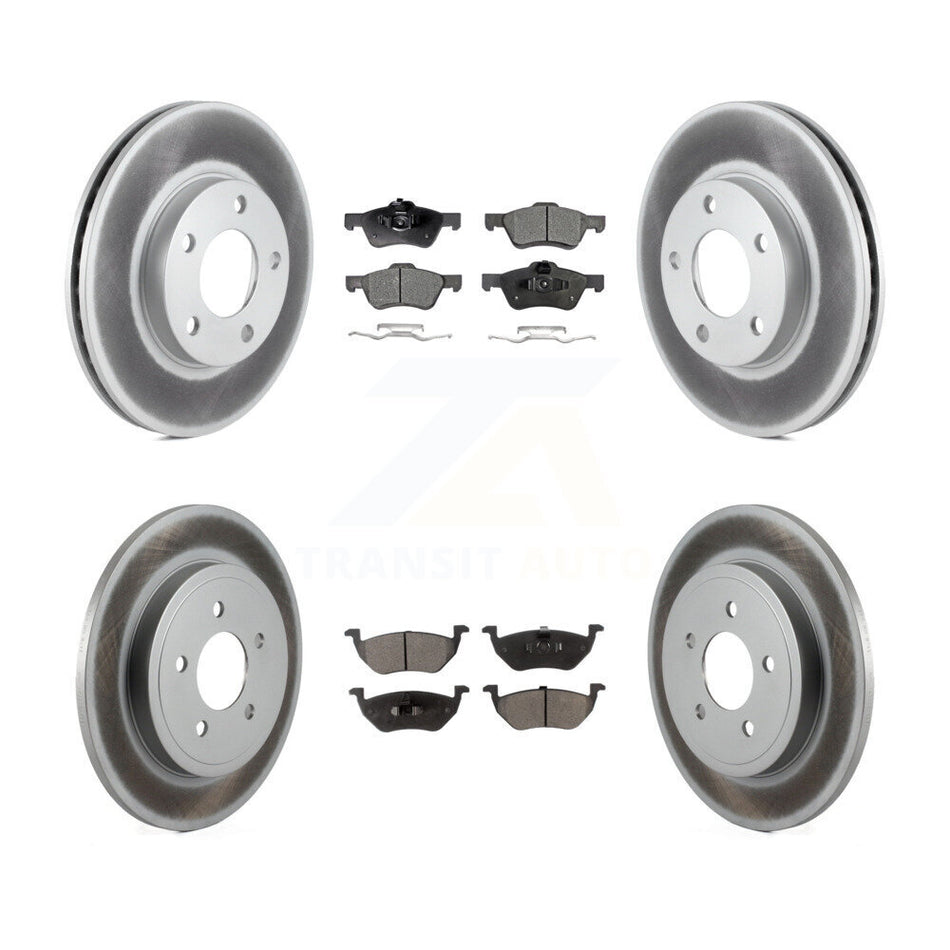 Front Rear Coated Disc Brake Rotors And Ceramic Pads Kit For Mercury Mariner KGT-104432