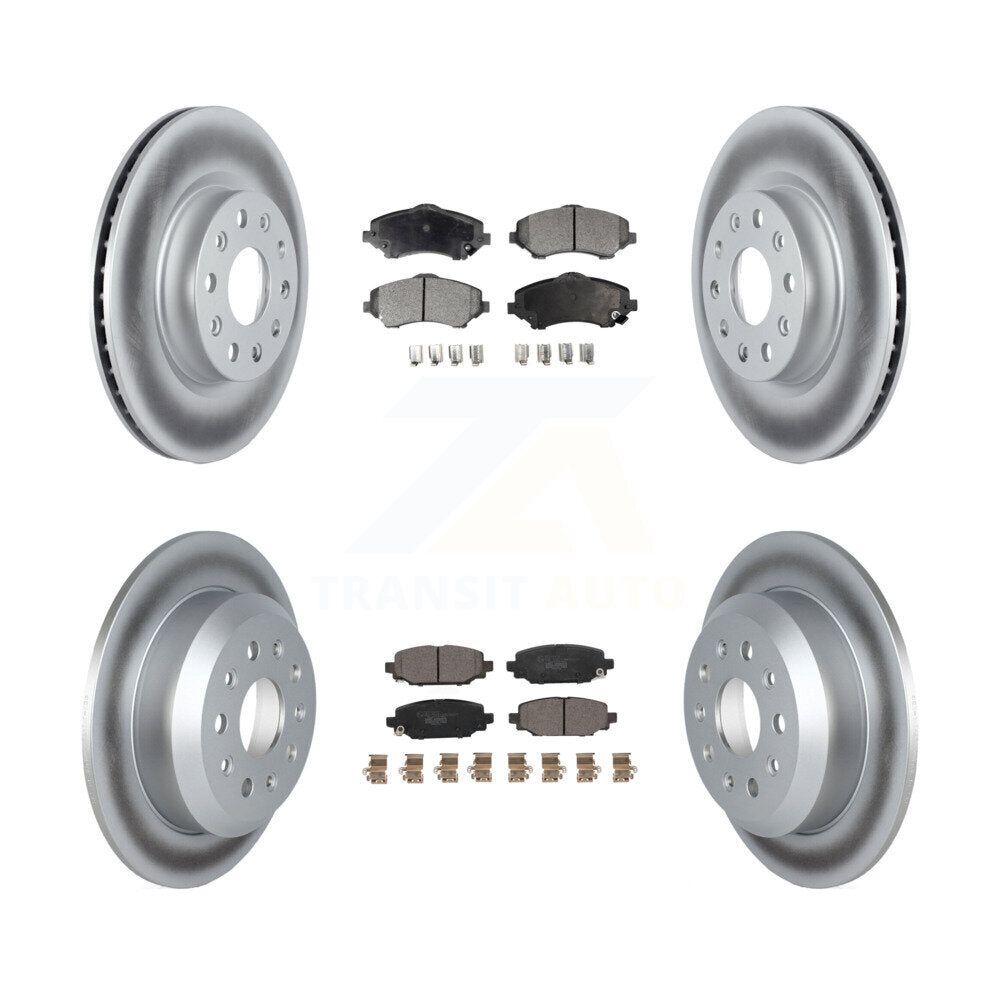 Front Rear Coated Disc Brake Rotors And Ceramic Pad Kit For 2018-2020 Jeep Wrangler Sport KGT-104434