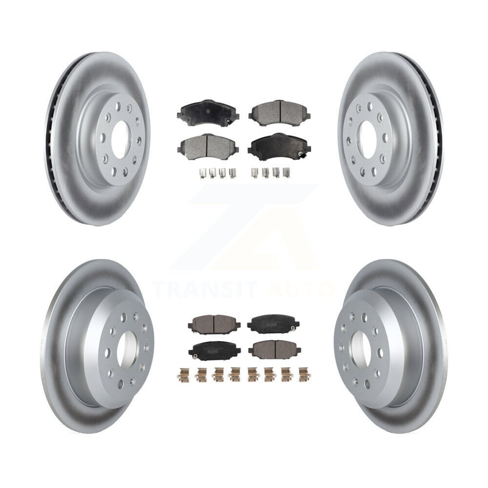 Front Rear Coated Disc Brake Rotors And Ceramic Pad Kit For 2018-2020 Jeep Wrangler Sport KGT-104434