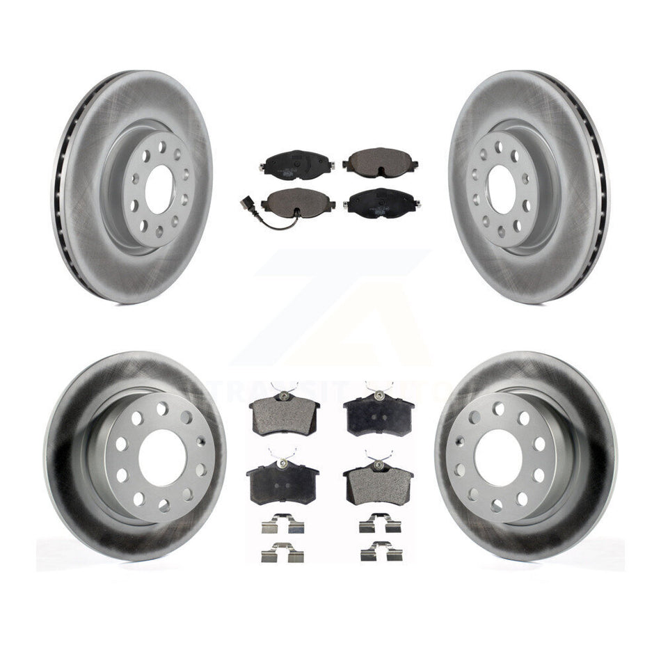 Front Rear Coated Disc Brake Rotors And Ceramic Pads Kit For Volkswagen Golf Alltrack KGT-104435