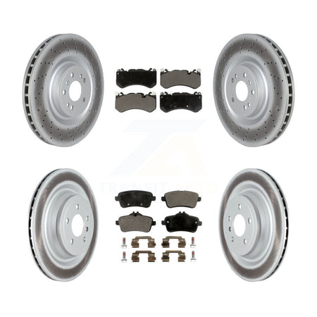 Front Rear Coated Disc Brake Rotors And Ceramic Pads Kit For Mercedes-Benz ML63 AMG KGT-104436