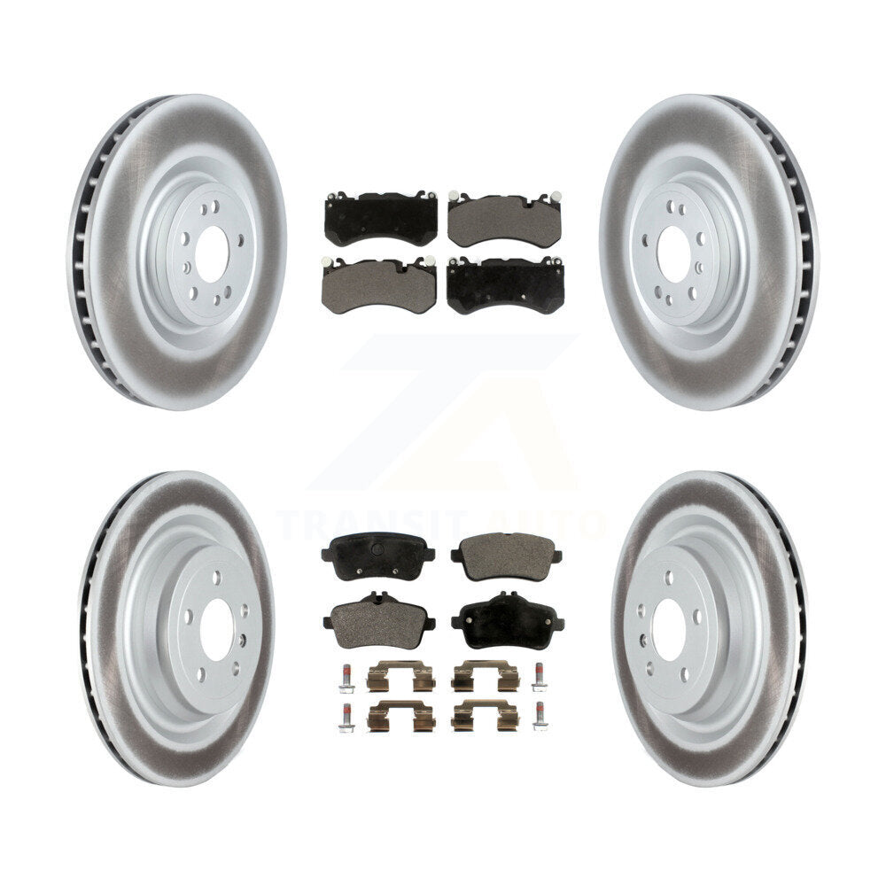 Front Rear Coated Disc Brake Rotors And Ceramic Pads Kit For Mercedes-Benz ML63 AMG KGT-104437