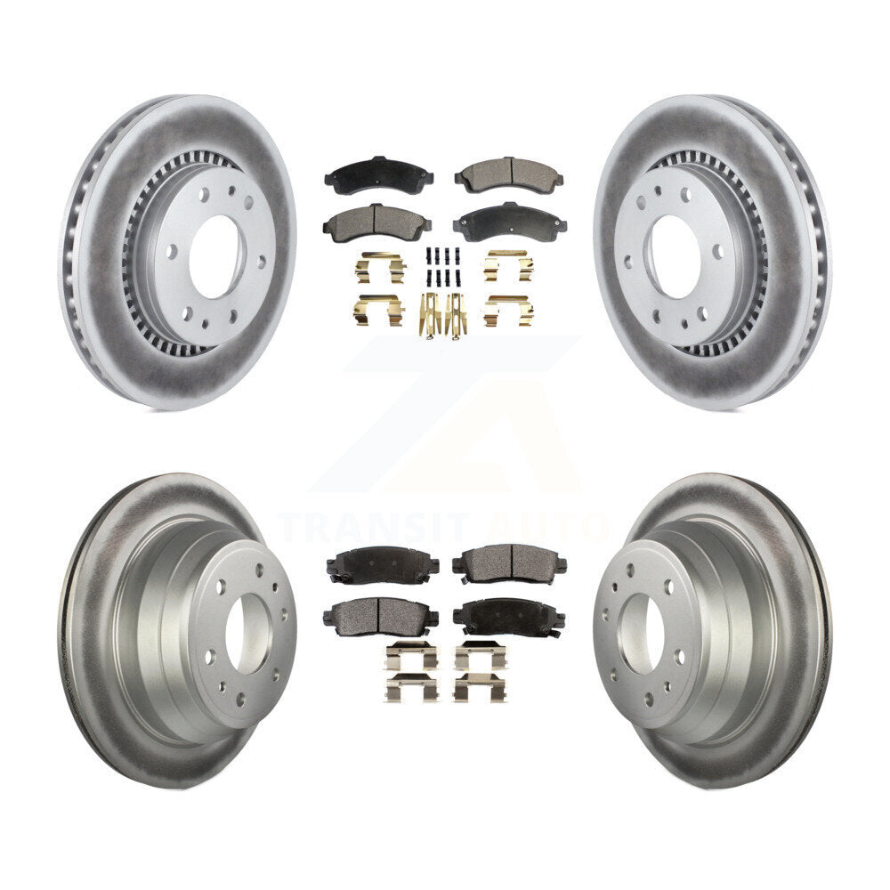 Front Rear Coat Brake Rotors Ceramic Pad Kit For 2006 Isuzu Ascender With 3rd Row Seating KGT-104439