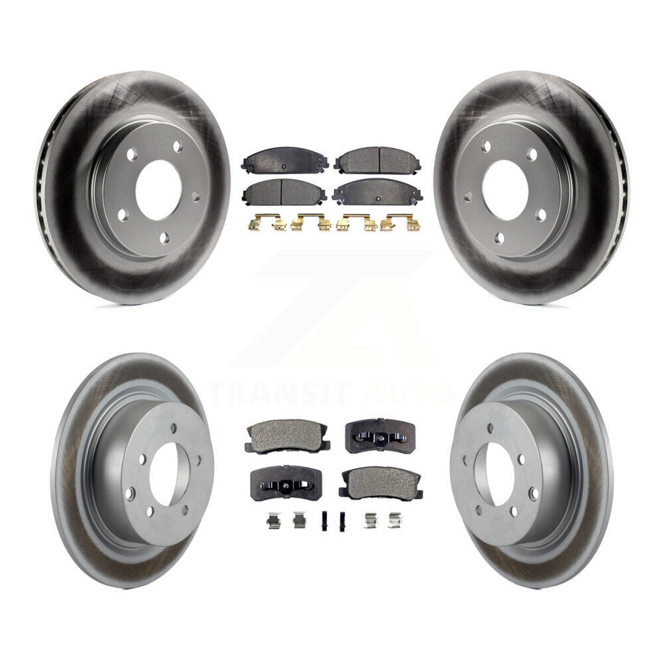 Front Rear Coated Disc Brake Rotors And Ceramic Pad Kit For 2008-2009 Dodge Caliber SRT-4 KGT-104446