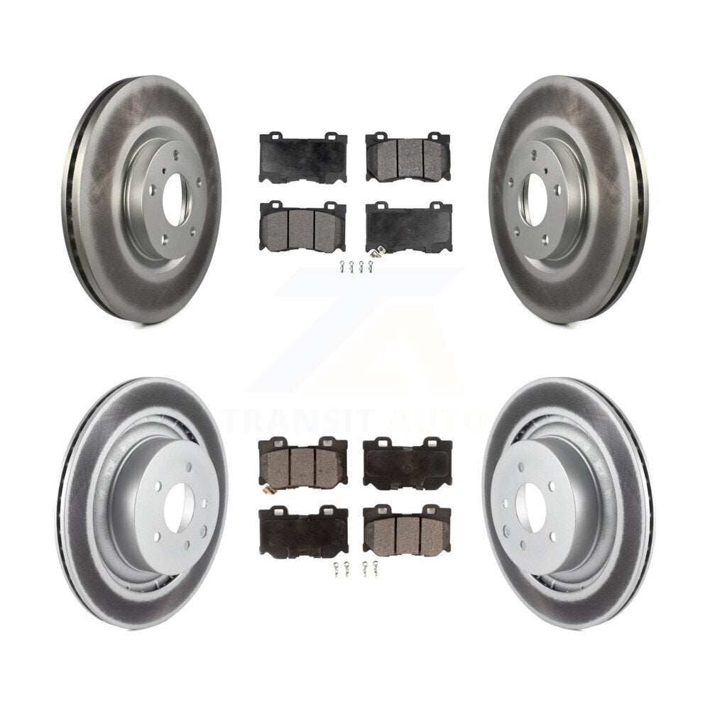 Front Rear Coat Brake Rotor Ceramic Pad Kit For 09-13 INFINITI G37 AWD With Brembo Brakes KGT-104450