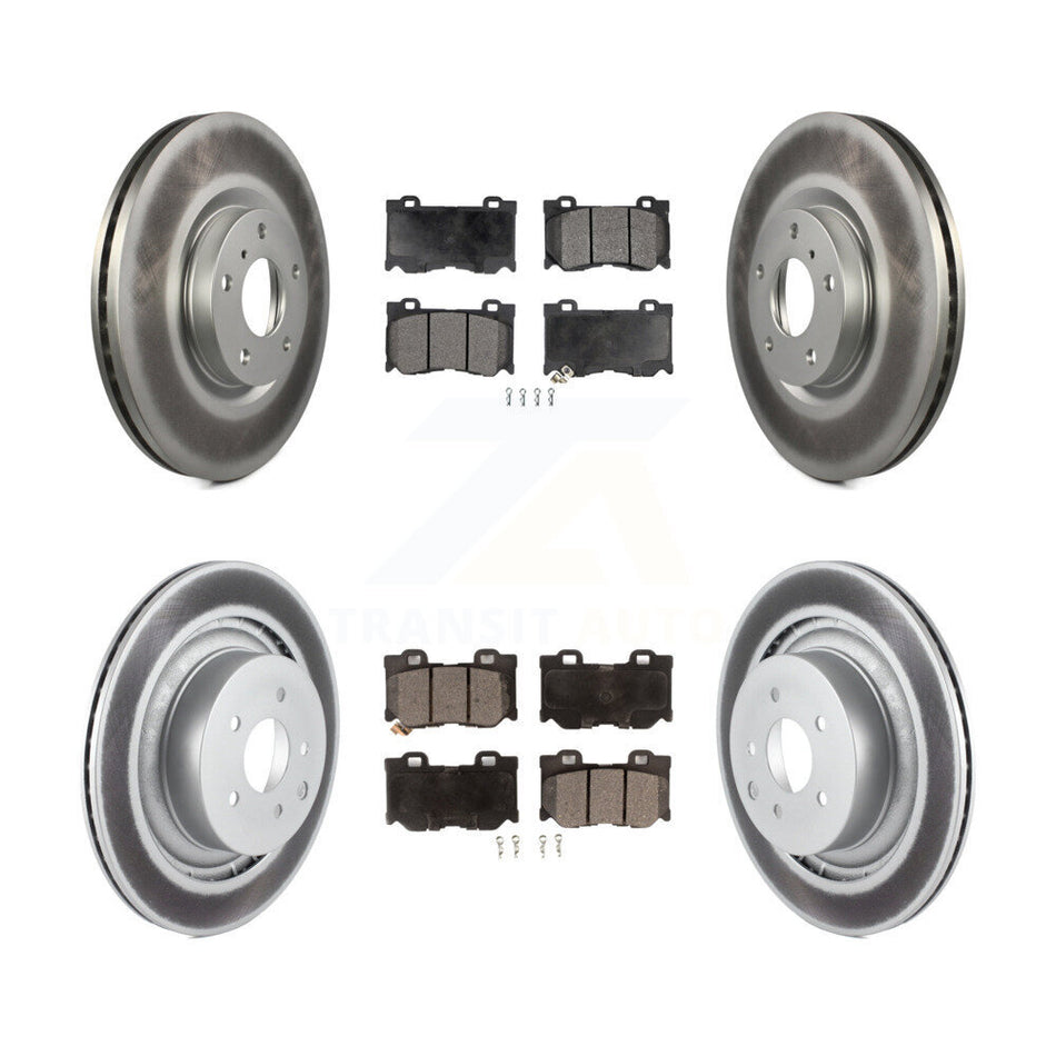 Front Rear Coat Brake Rotor Ceramic Pad Kit For 09-13 INFINITI G37 AWD With Brembo Brakes KGT-104450